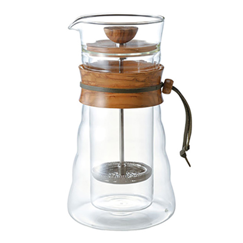 HARIO DOUBLE WALL COFFEE PRESS OLIVE WOOD
